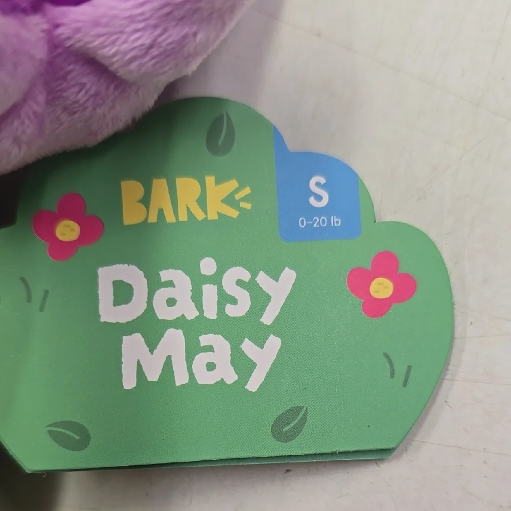 Bark Plush Dog Toy Purple and Orange Flower Daisy May NWT Size Small 0-20 Pounds